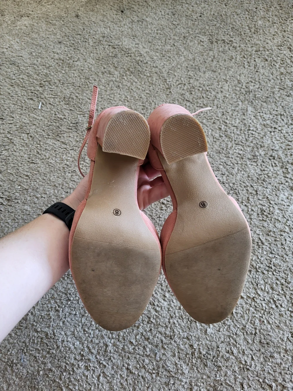 Lulu's Dusty Rose Suede Ankle-Strap Block Heels